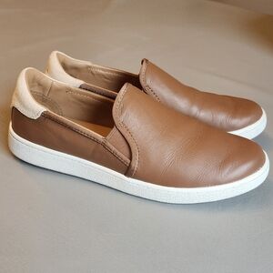 UGG Brown Leather Slip-on Sneaker Women Size 9.5